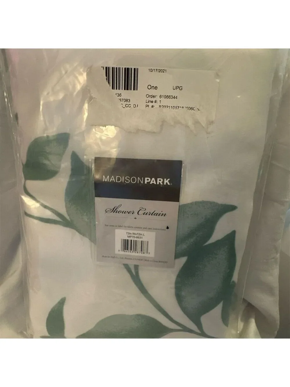 Madison Park Cecily Botanical Shower Curtain 72x72 Multicolor Modern